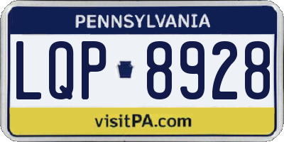 PA license plate LQP8928