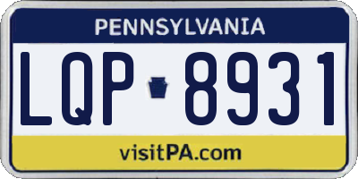 PA license plate LQP8931
