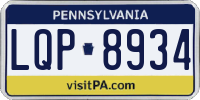 PA license plate LQP8934