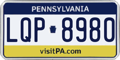 PA license plate LQP8980