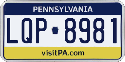 PA license plate LQP8981