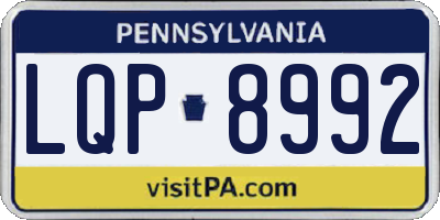 PA license plate LQP8992