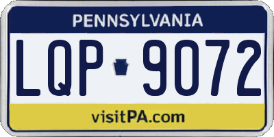 PA license plate LQP9072