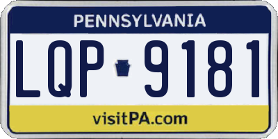 PA license plate LQP9181