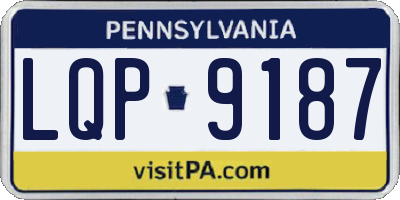 PA license plate LQP9187
