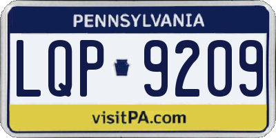 PA license plate LQP9209