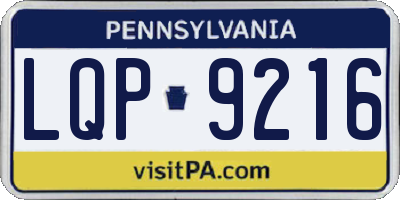 PA license plate LQP9216