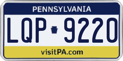 PA license plate LQP9220