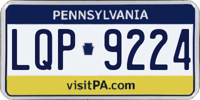 PA license plate LQP9224
