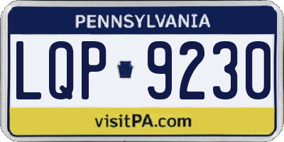 PA license plate LQP9230