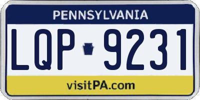 PA license plate LQP9231