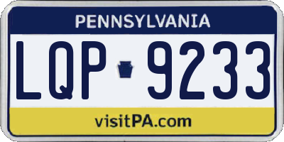 PA license plate LQP9233