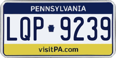 PA license plate LQP9239
