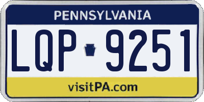 PA license plate LQP9251