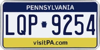 PA license plate LQP9254