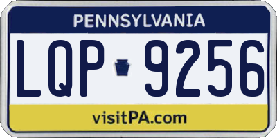 PA license plate LQP9256