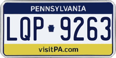 PA license plate LQP9263