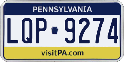 PA license plate LQP9274