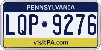 PA license plate LQP9276
