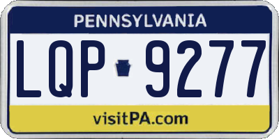 PA license plate LQP9277