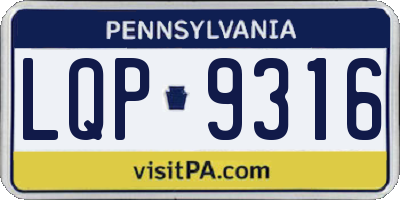 PA license plate LQP9316