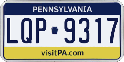 PA license plate LQP9317