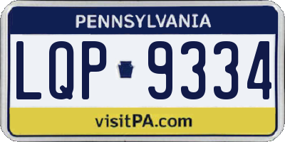 PA license plate LQP9334