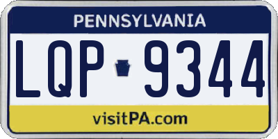 PA license plate LQP9344