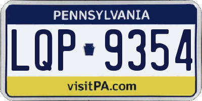 PA license plate LQP9354