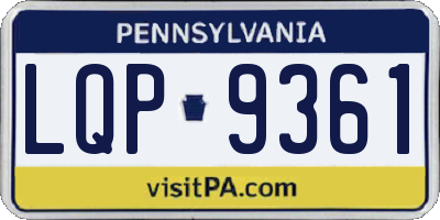 PA license plate LQP9361