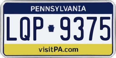 PA license plate LQP9375