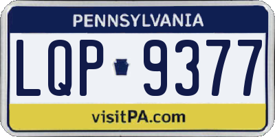 PA license plate LQP9377