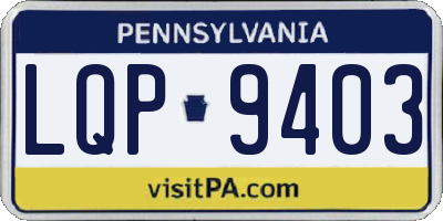 PA license plate LQP9403