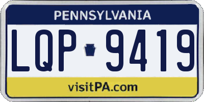 PA license plate LQP9419