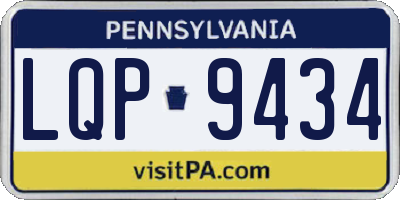 PA license plate LQP9434