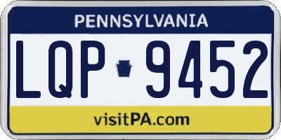 PA license plate LQP9452