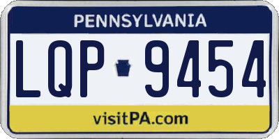 PA license plate LQP9454