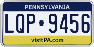 PA license plate LQP9456