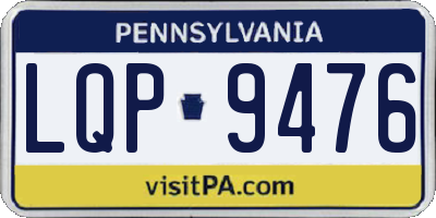 PA license plate LQP9476