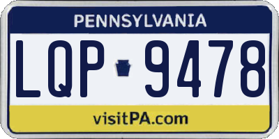 PA license plate LQP9478