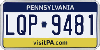 PA license plate LQP9481