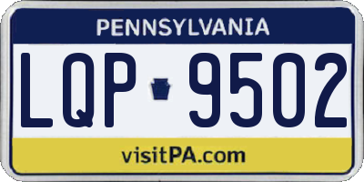 PA license plate LQP9502