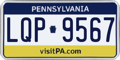 PA license plate LQP9567