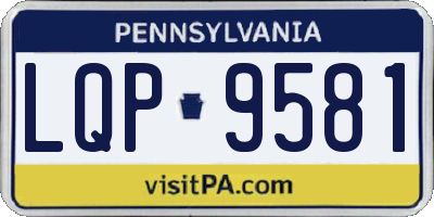 PA license plate LQP9581