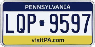PA license plate LQP9597