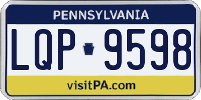 PA license plate LQP9598