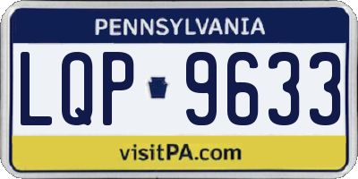 PA license plate LQP9633