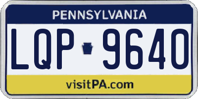 PA license plate LQP9640