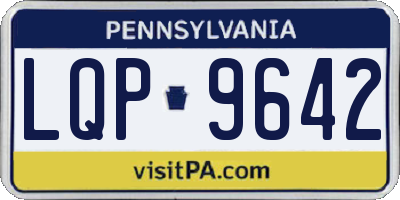 PA license plate LQP9642