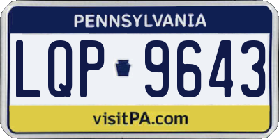 PA license plate LQP9643